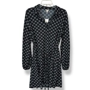 Womens Geometric Shirt Dress Size Medium Office Siren Corporate Chic Scandi NWT